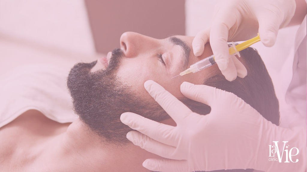 close-up of a PRP injections process