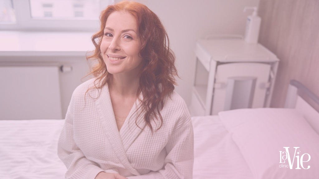 Woman feeling well after vitamin B12 injection