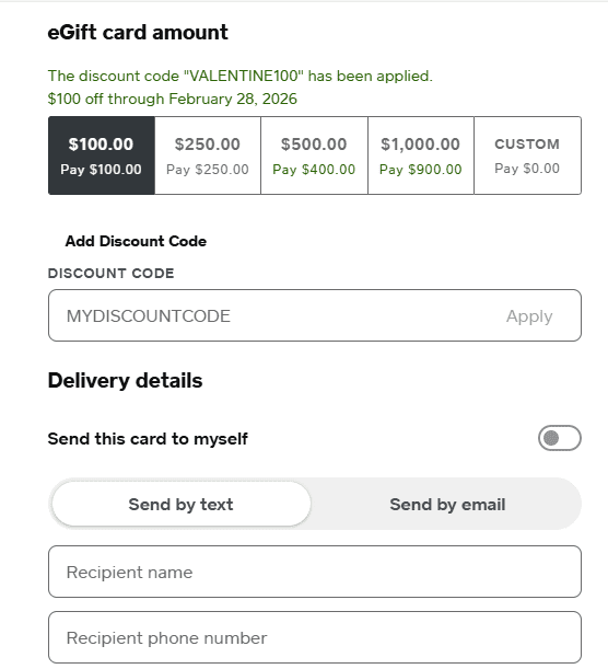 Code VALENTINE100 = $100 bonus on $500+. med spa Valentine offers